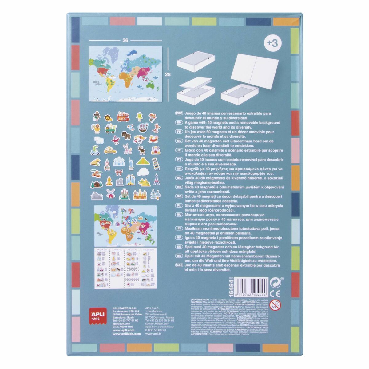 Gioco Magnetico Apli World Map Multicolore