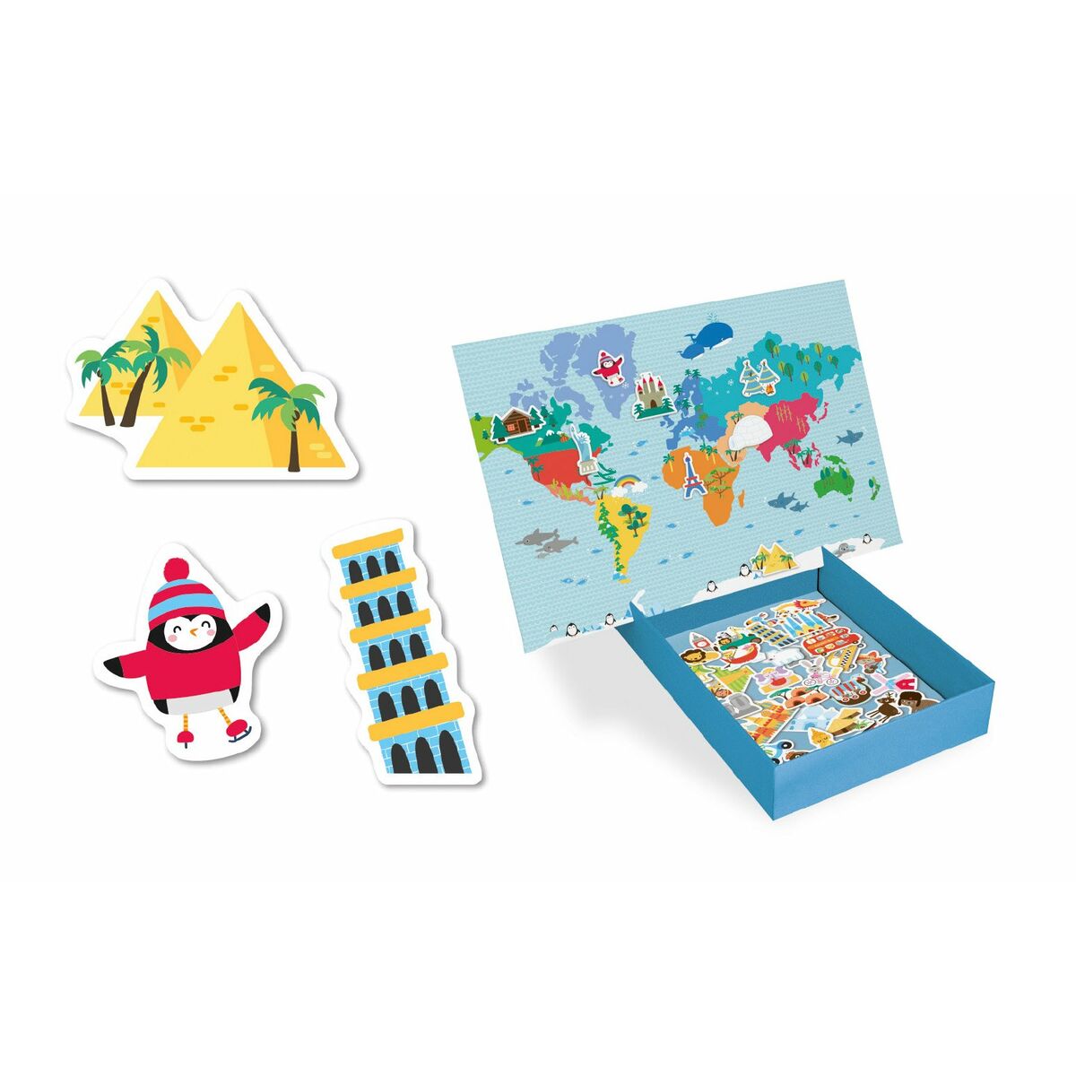 Gioco Magnetico Apli World Map Multicolore