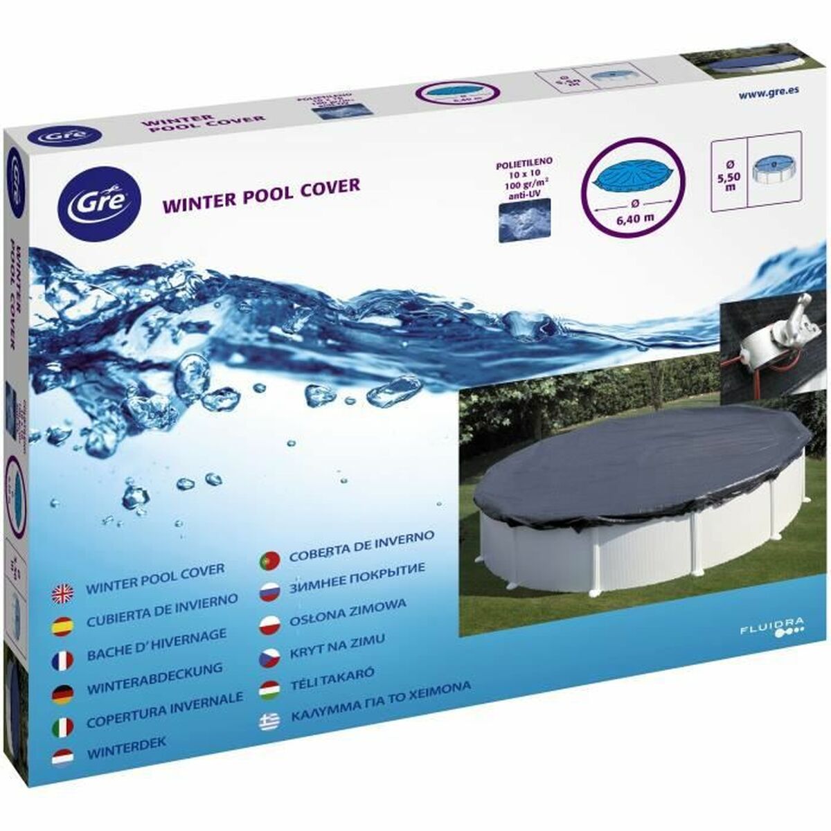 Copertura per piscina Gre CIPR451P Polietilene Ø 4,6 m Nero