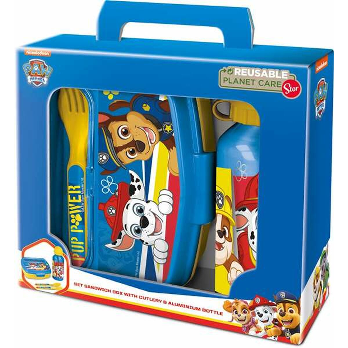 Set da picnic The Paw Patrol Pup Power 400 ml Posate Piastra Grill Elettrica Bottiglia