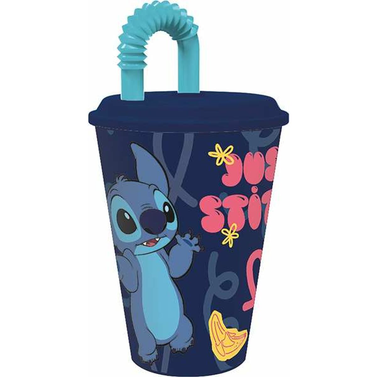 Bicchiere con Cannuccia Stitch Palms 430 ml