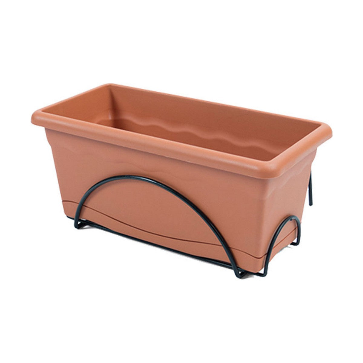 Vaso da Balcone con Piatto Plastiken Terracotta polipropilene 40 x 24 cm