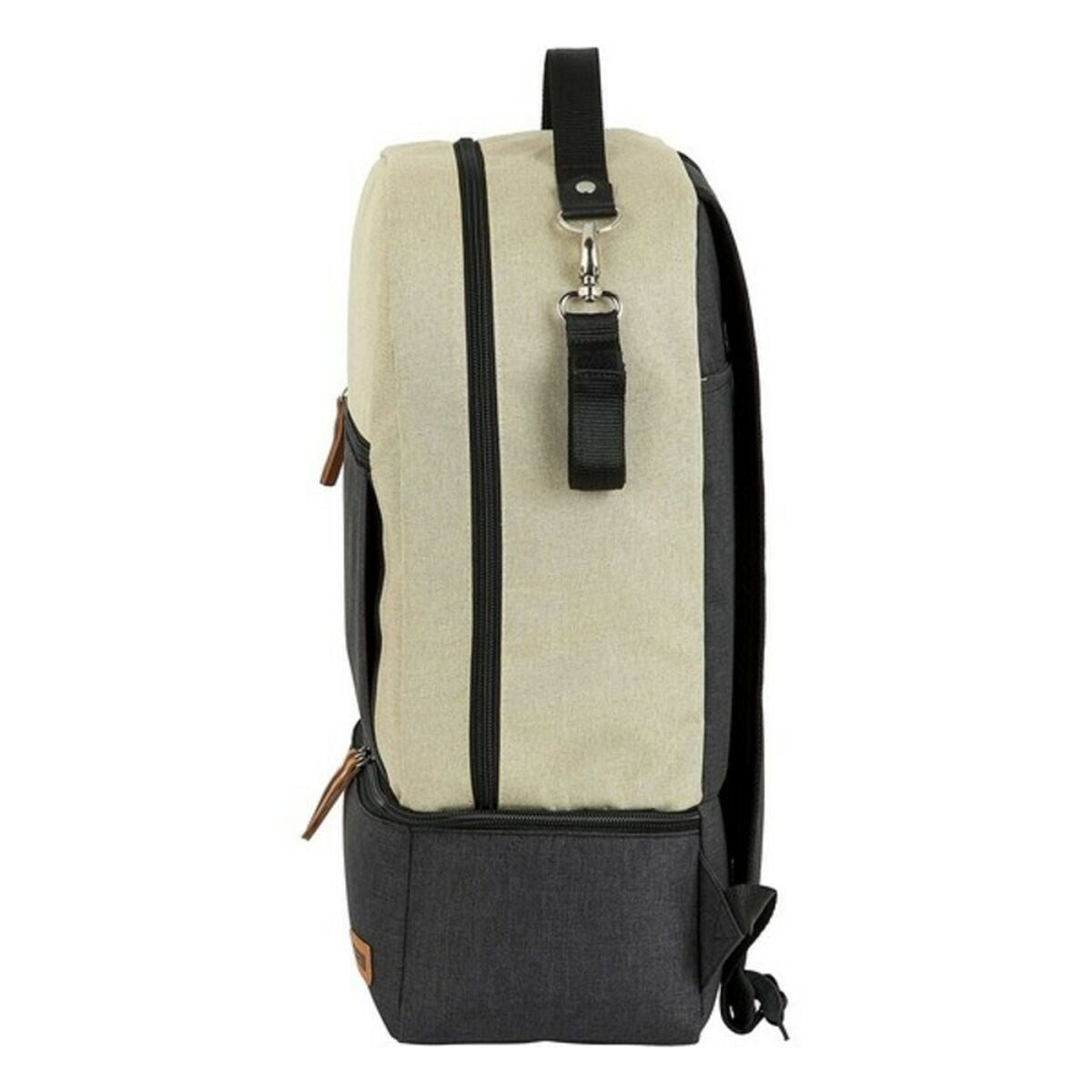 Borsa Sportiva con Portascarpe Safta M883 Beige Grigio scuro 15 L