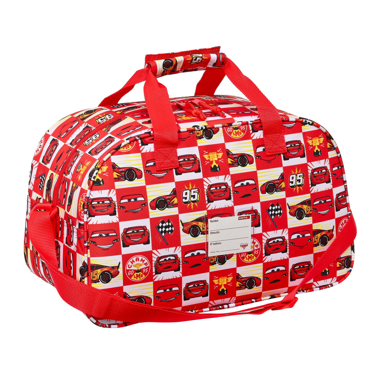 Borsa da Palestra Cars Let's race Rosso Bianco (40 x 24 x 23 cm)