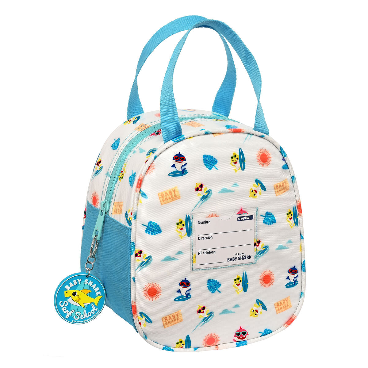 Portamerenda Termico Baby Shark Surfing Azzurro Bianco 19 x 22 x 14 cm