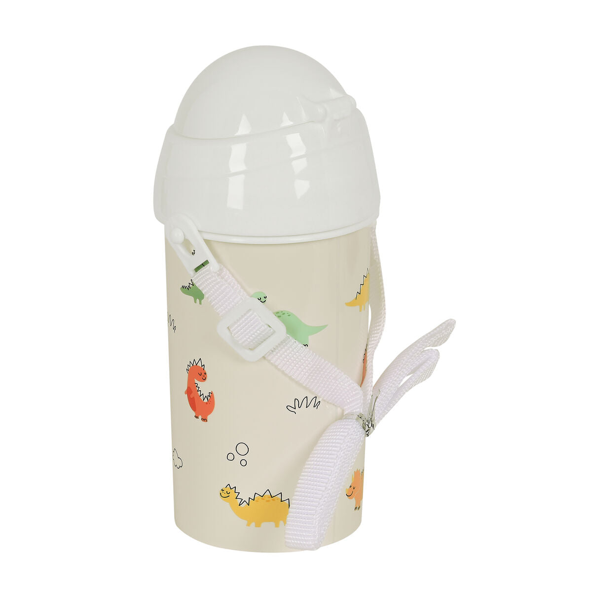 Bottiglia con Tappo e Cannuccia Safta Dinos Crema PVC 500 ml