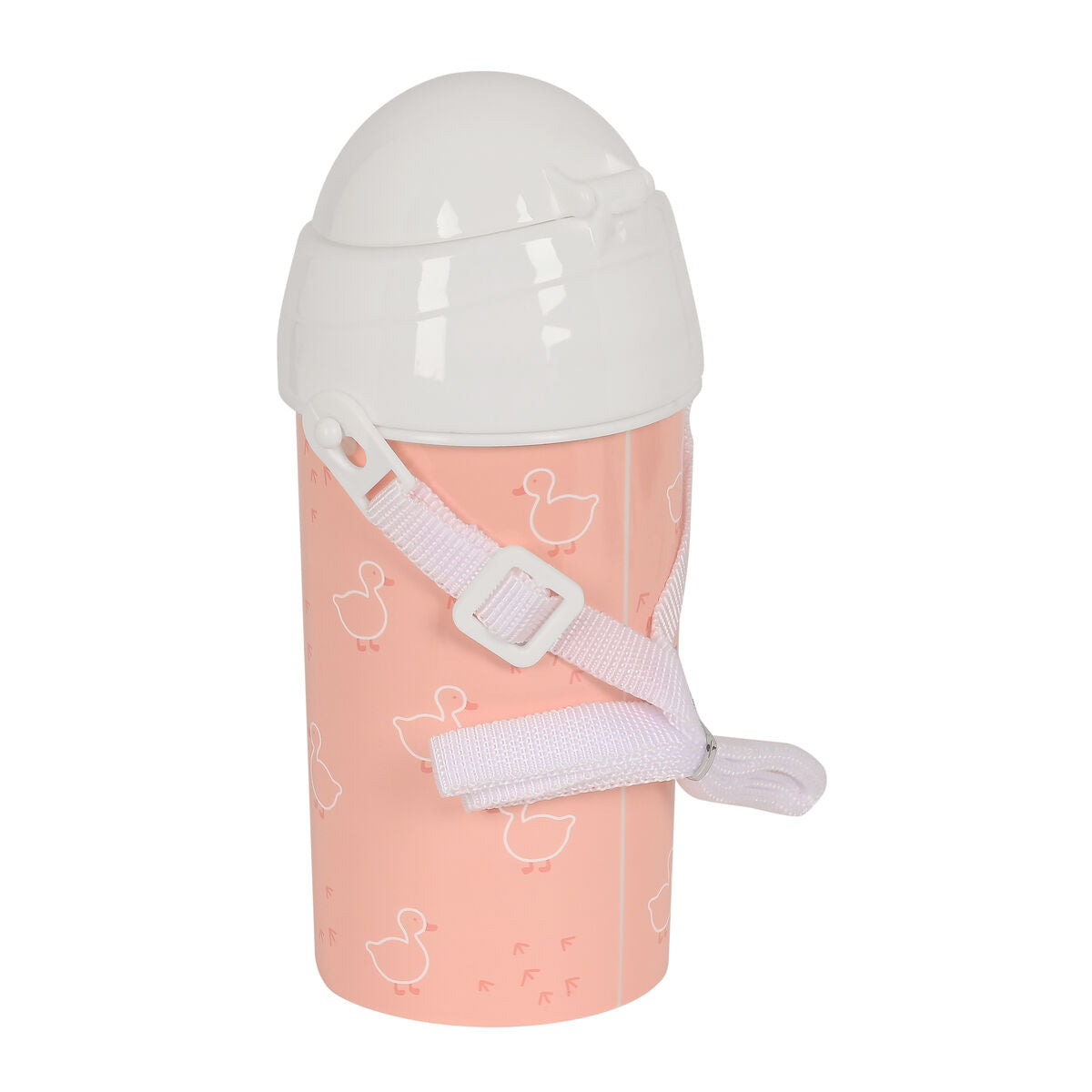 Bottiglia con Tappo e Cannuccia Safta Patito Rosa PVC 500 ml