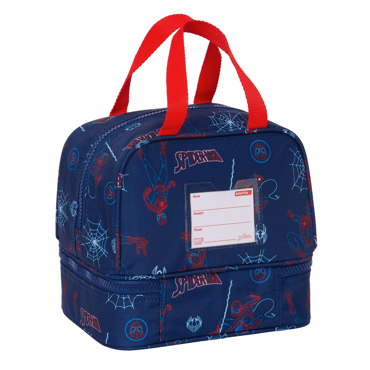 Portamerenda Spider-Man Neon Blu Marino 20 x 20 x 15 cm