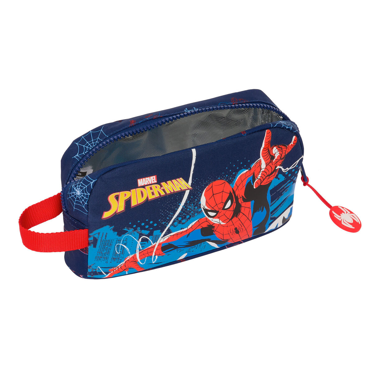 Portamerenda Termico Spider-Man Neon Blu Marino 21.5 x 12 x 6.5 cm
