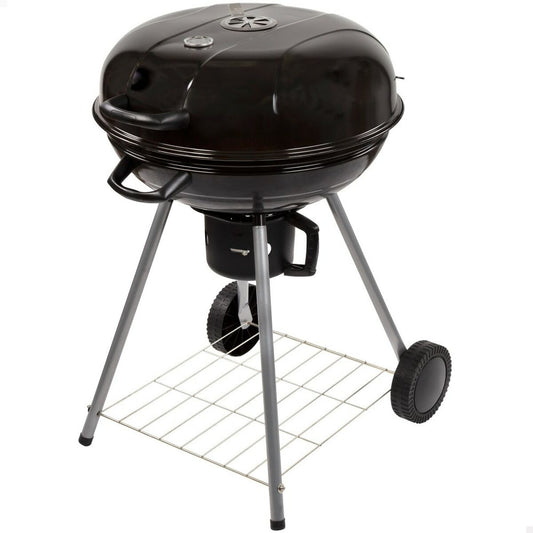 Barbecue a Carboni con Ruote Aktive Alluminio Metallo smaltato textilene 57 x 86 x 57 cm Nero