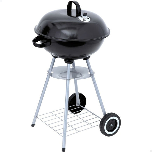 Barbecue a Carboni con Ruote Aktive Metallo smaltato 46 x 89 x 46 cm Nero