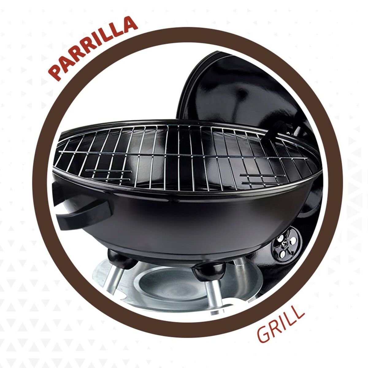 Barbecue a Carboni con Ruote Aktive Metallo smaltato 46 x 89 x 46 cm Nero