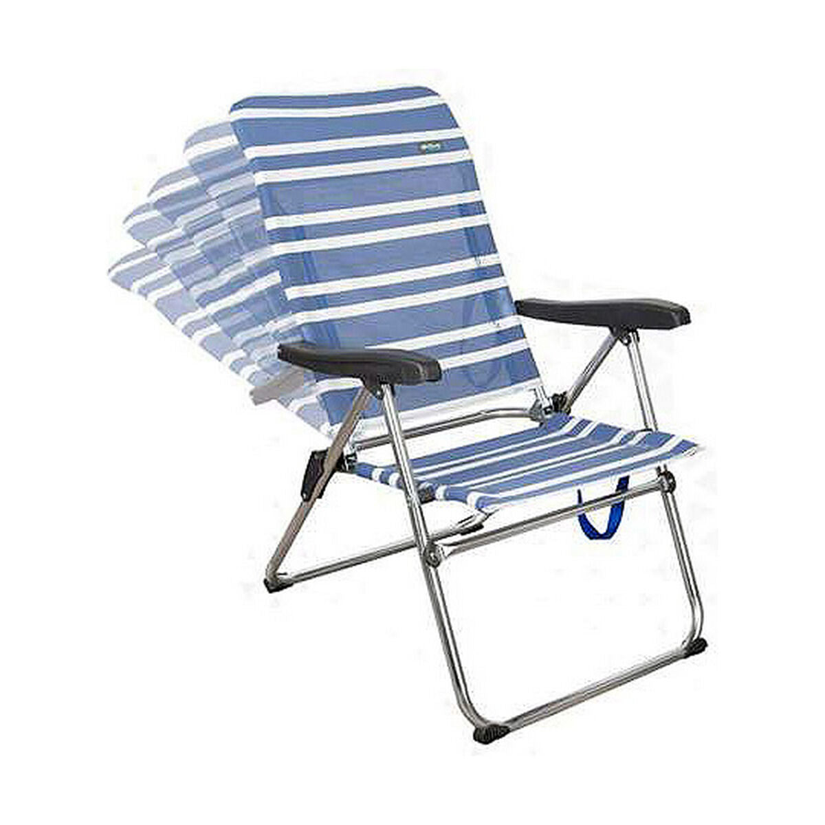 Sedia da Spiaggia Color Baby 61 x 63 x  93 cm Bianco Blu Marino