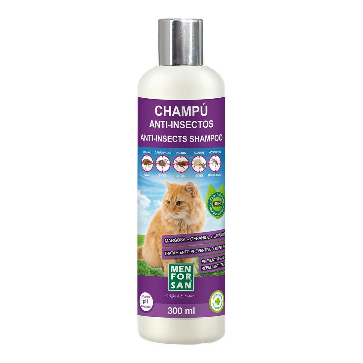 Shampoo Menforsan Gatto Repellente per insetti 300 ml