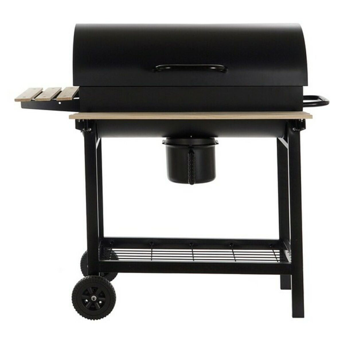 Barbecue a Carbone con Coperchio e Ruote DKD Home Decor Nero Naturale Legno Metallo Acciaio 108 x 71 x 103 cm