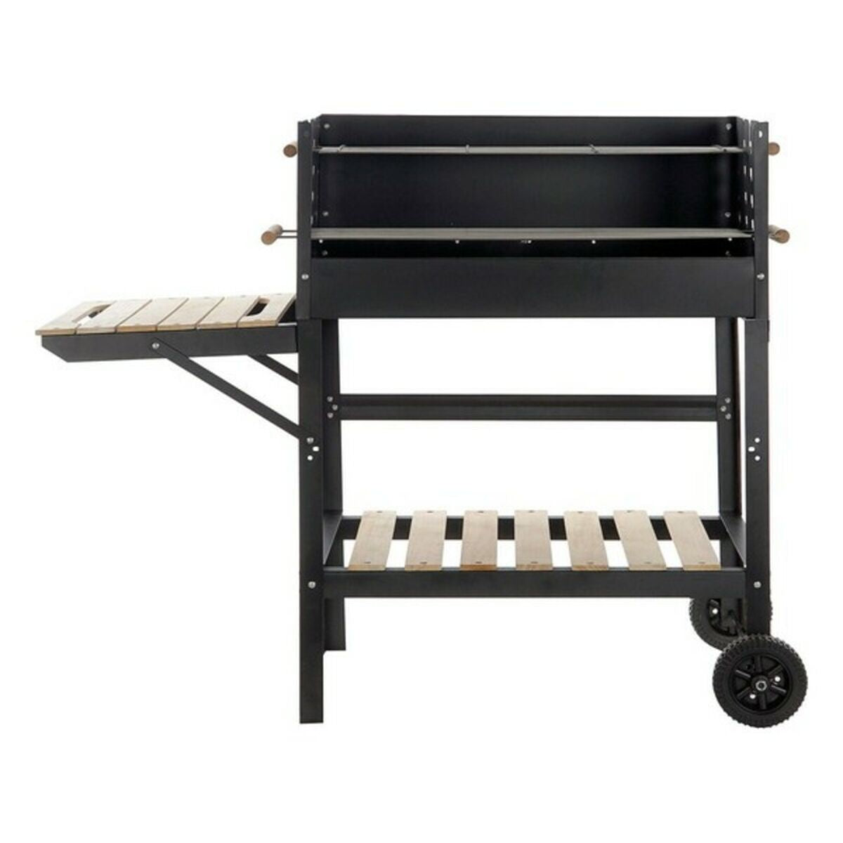 Barbecue a Carboni con Ruote DKD Home Decor Nero Naturale Metallo Acciaio 113 x 51 x 97 cm (113 x 51 x 97 cm)