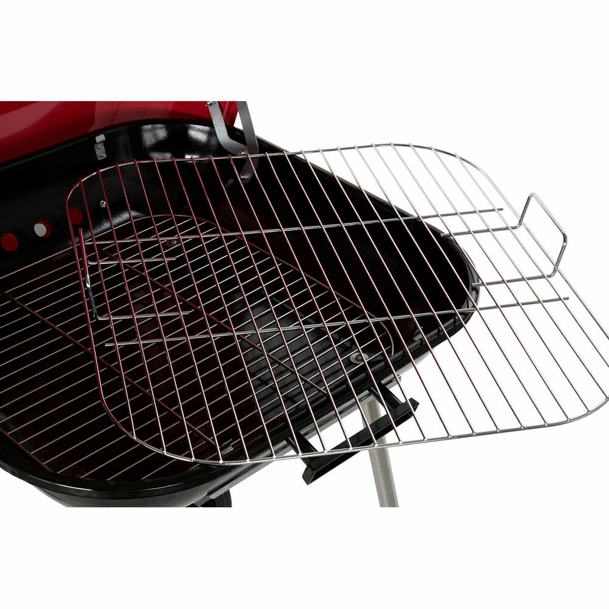 Barbecue a Carbone con Coperchio e Ruote DKD Home Decor Rosso Nero Metallo Acciaio 30 x 40 cm 60 x 57 x 80 cm (60 x 57 x 80 cm)
