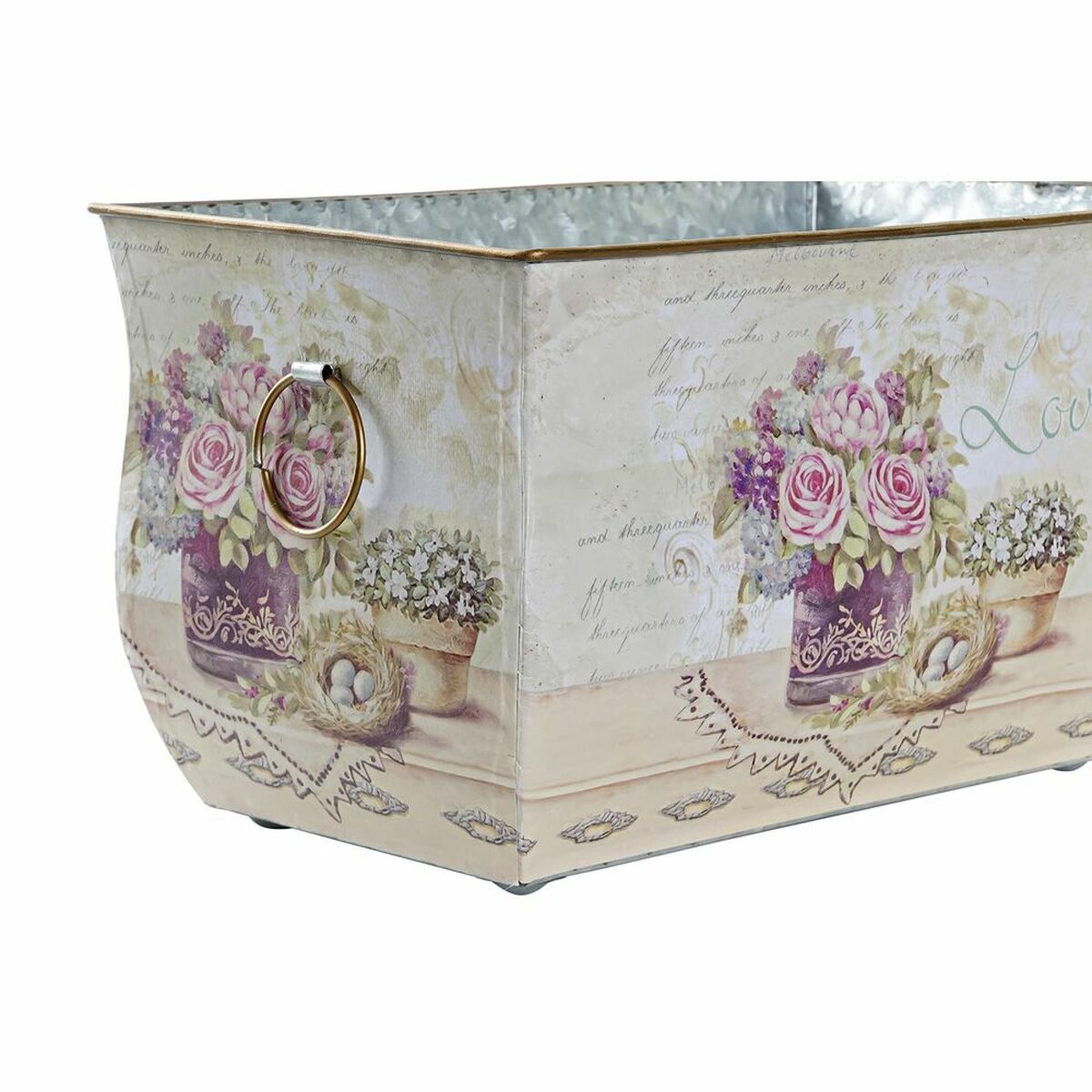 Set di Vasi DKD Home Decor Rosa Metallo Alluminio Fiori Shabby Chic 31 x 18 x 17,5 cm