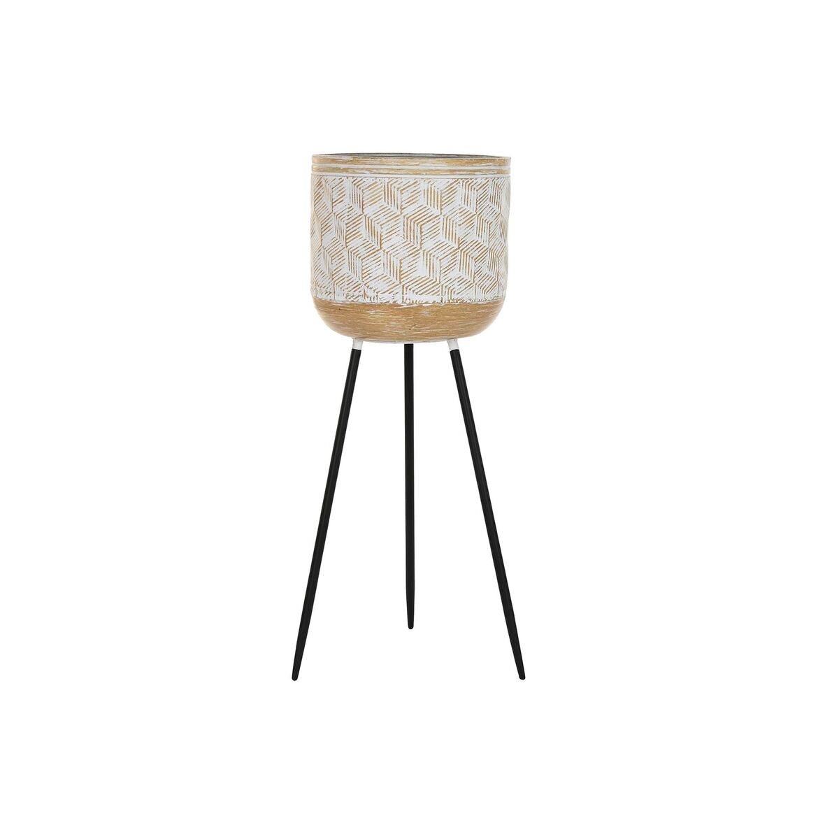 Vaso DKD Home Decor Metallo Bianco Bicolore (31 x 31 x 86 cm)