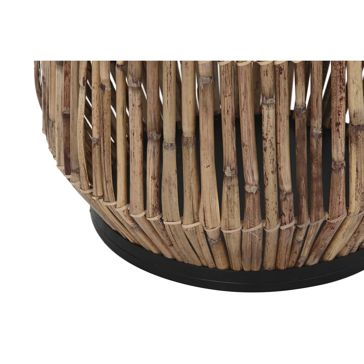 Vaso DKD Home Decor Nero Naturale Metallo Quadrato Bali 40 x 40 x 82 cm