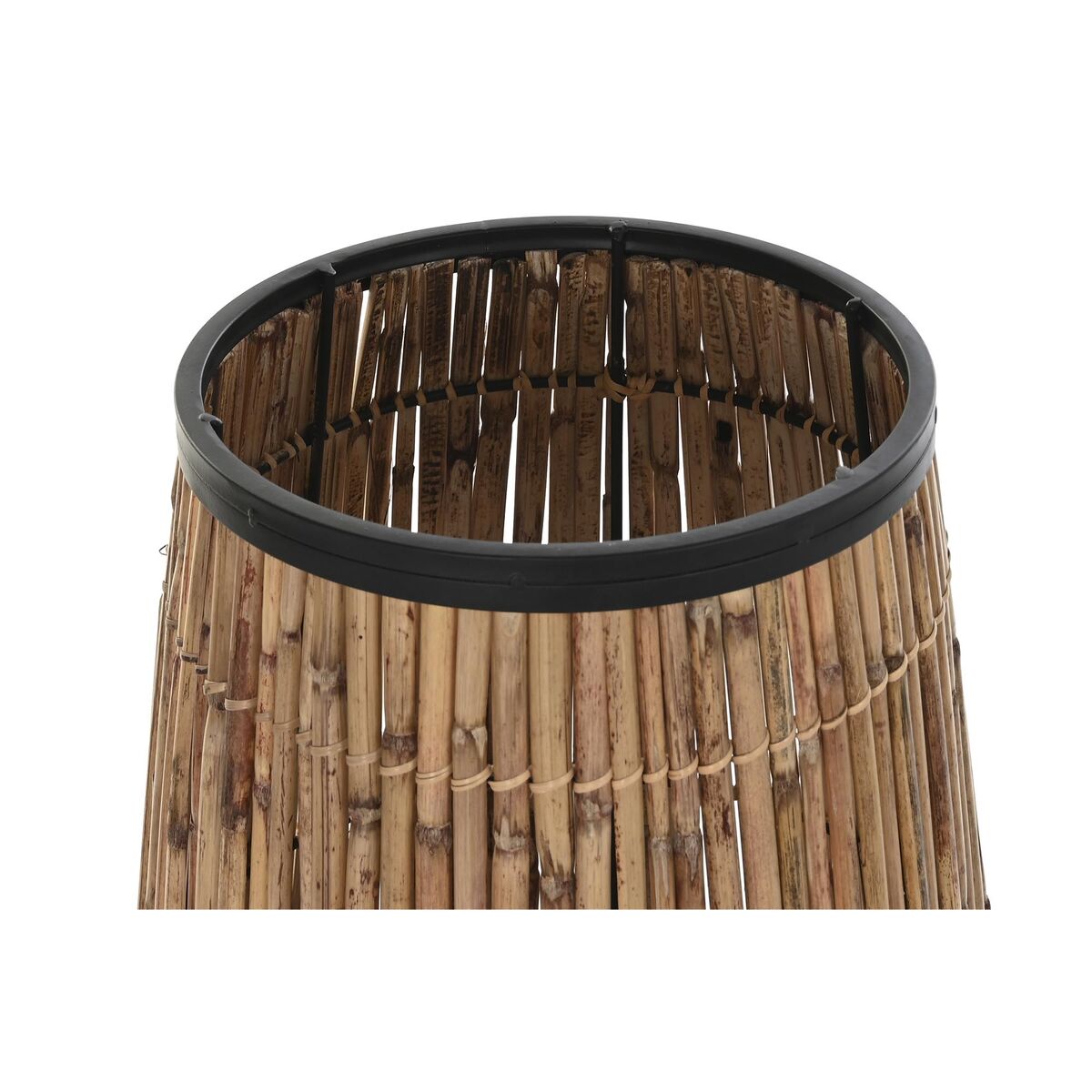 Vaso DKD Home Decor Nero Naturale Metallo Quadrato Bali 40 x 40 x 82 cm