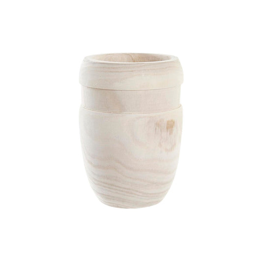 Vaso DKD Home Decor Marrone Naturale Quadrato Boho 15 x 15 x 20 cm