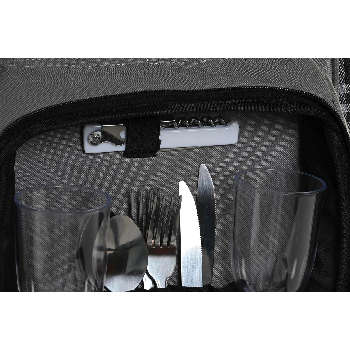 Set da picnic DKD Home Decor 28,5 x 20 x 39 cm Grigio scuro