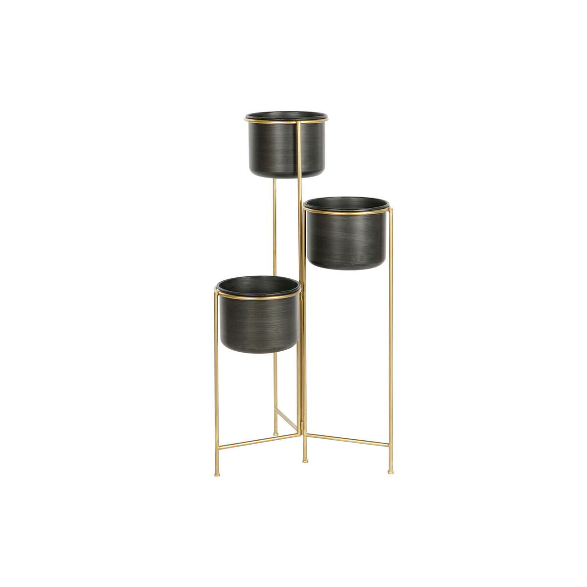 Vaso DKD Home Decor 30 x 21 x 80 cm Nero Dorato Metallo