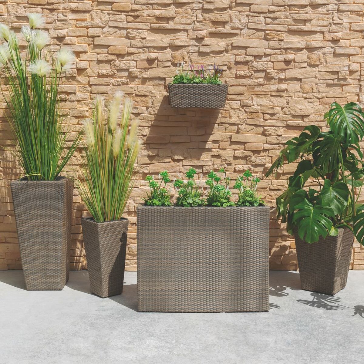 Vaso Marlene Rattan 42 x 42 x 90 cm