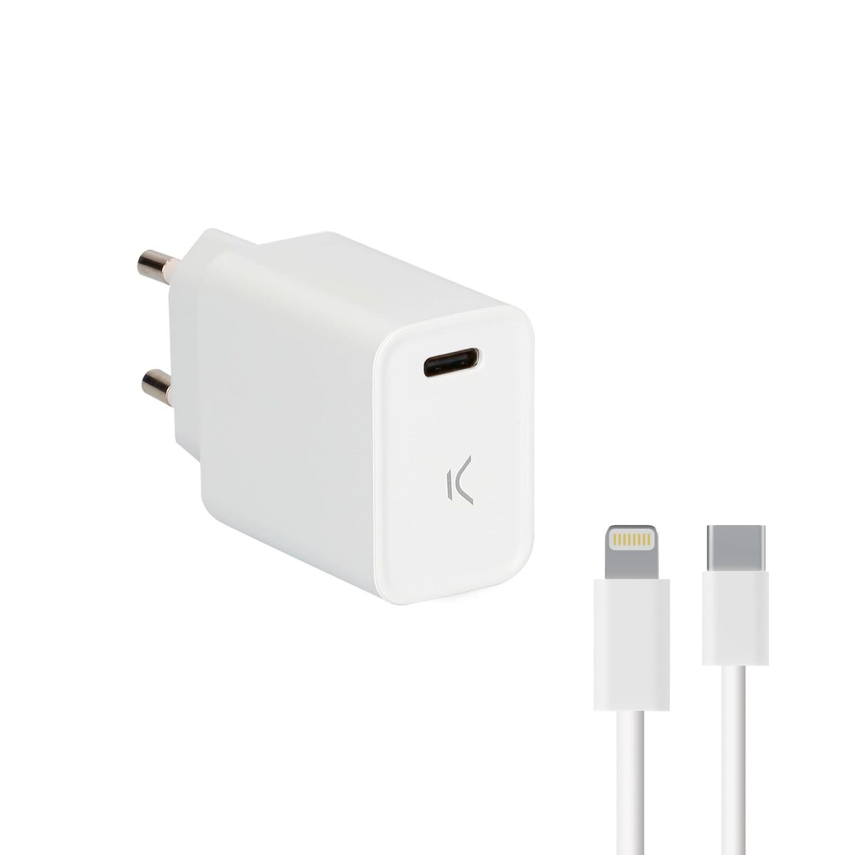 Caricabatterie USB Iphone KSIX Apple-compatible Bianco