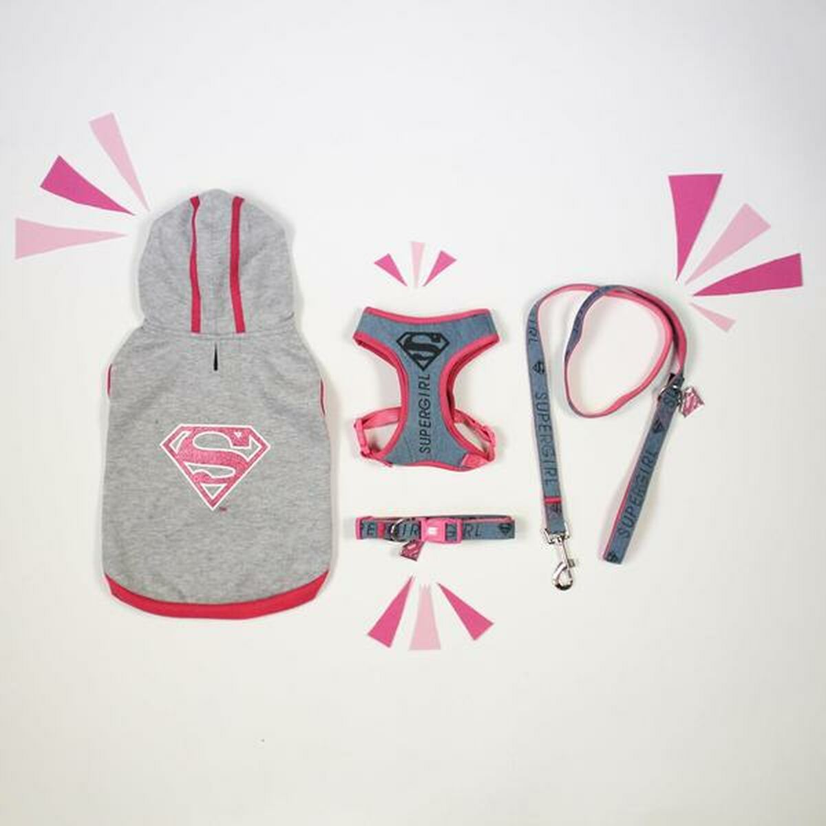 Collare per Cani Superman Rosa S/M