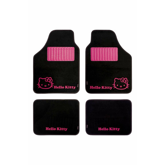 Set di Tappetini per Auto Hello Kitty Nero Rosa (4 pcs)