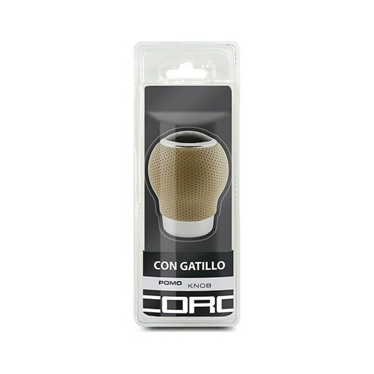 Pomello della Leva del Cambio BC Corona POM30167 Pelle Con Grilletto Beige (27 mm)