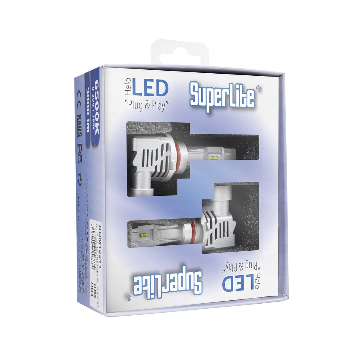 Kit di conversione Alogeno LED Superlite BOM12314 HB4 HB3 28 W 6500 K LED (2 Unità)