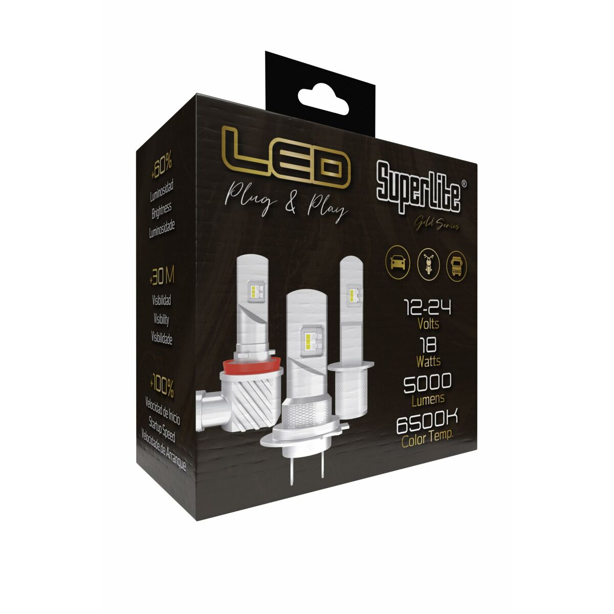 Kit di conversione Alogeno LED Superlite Gold H4 18 W LED