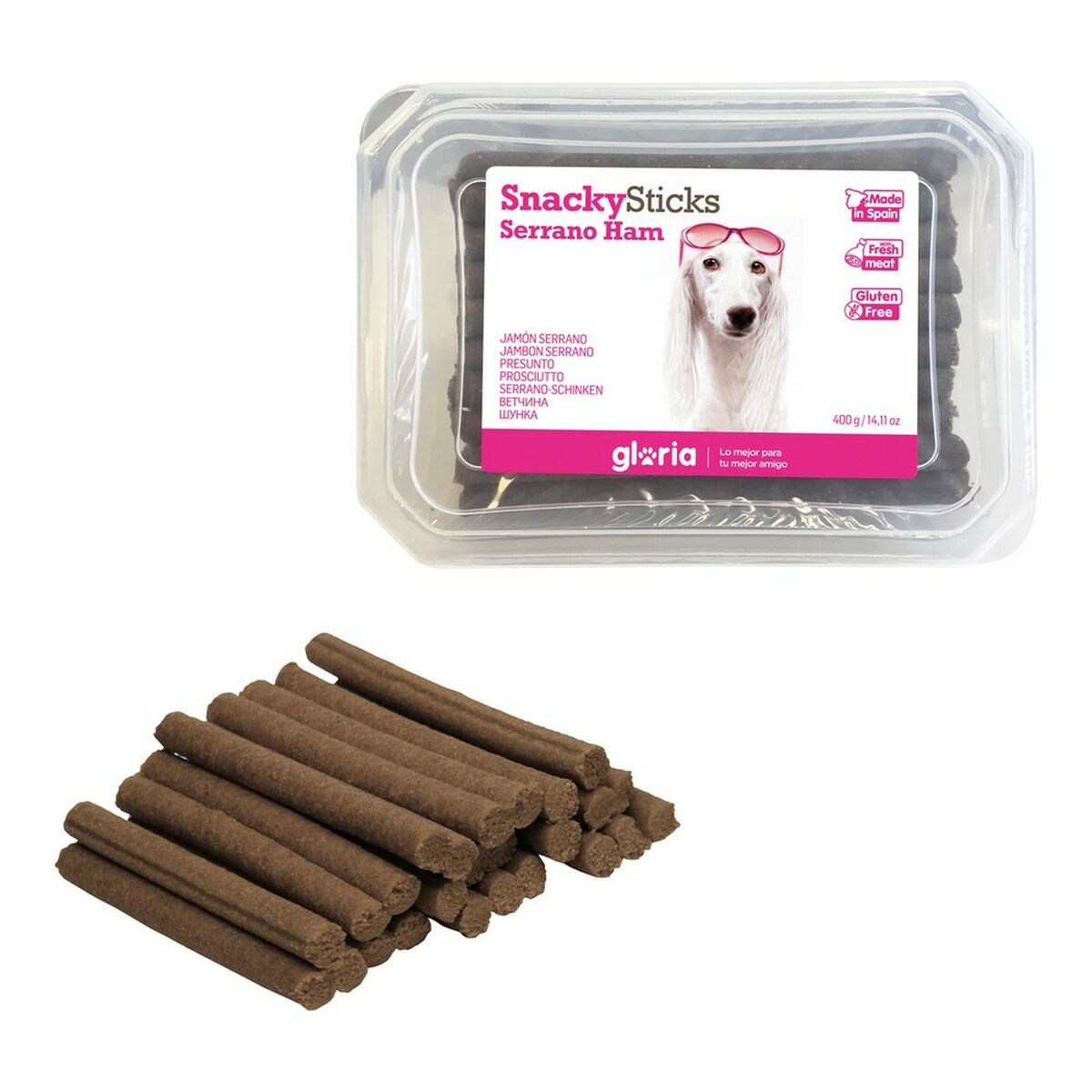 Snack per Cani Gloria Snackys Sticks Prosciutto (350 g)