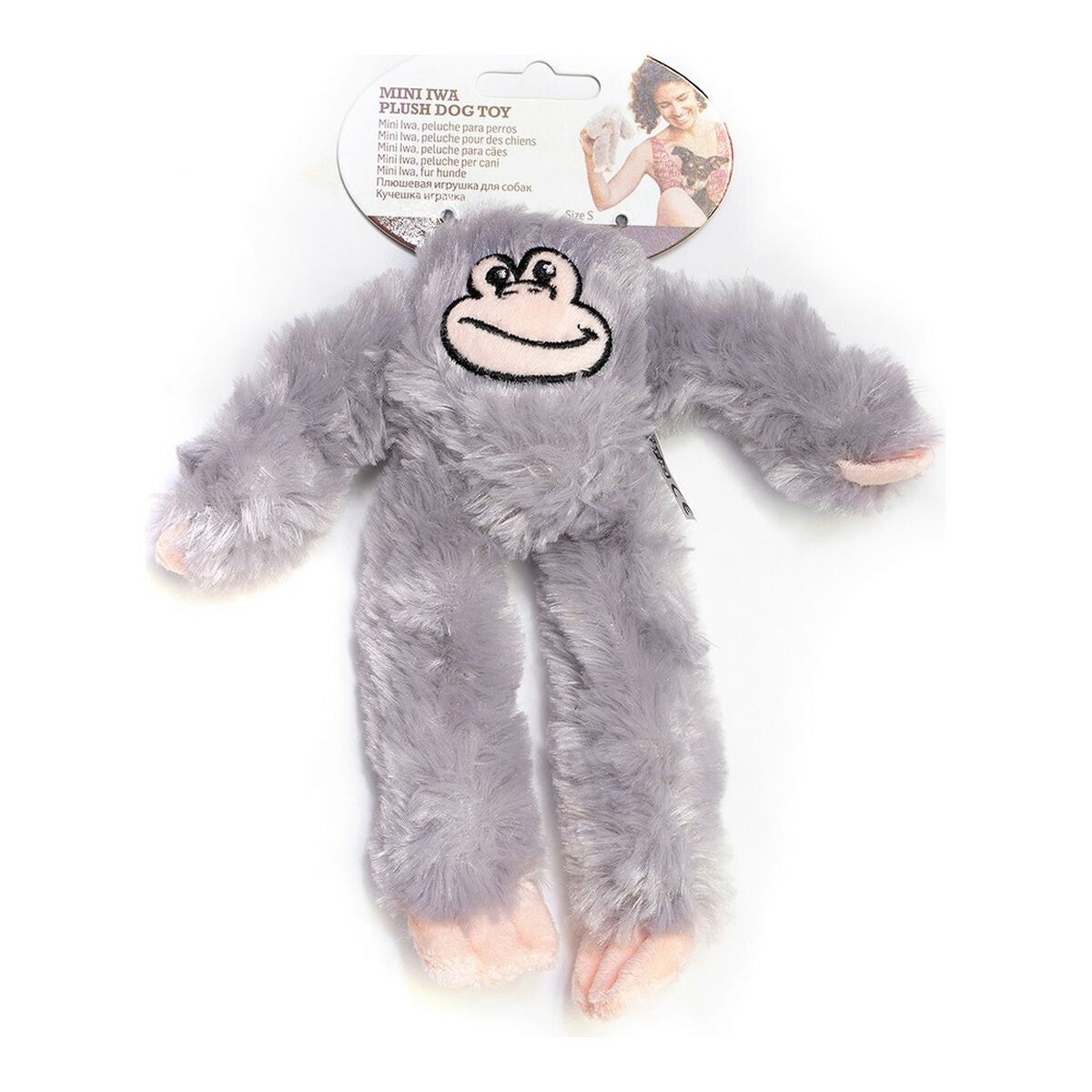 Peluche per cani Gloria Iwazaru 11 x 44 x 45 cm Scimmia Grigio