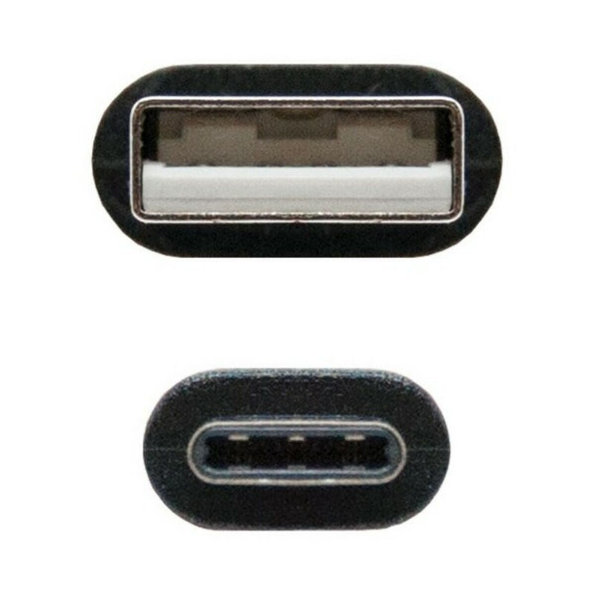 Cavo USB A con USB C NANOCABLE 10.01.210 Nero
