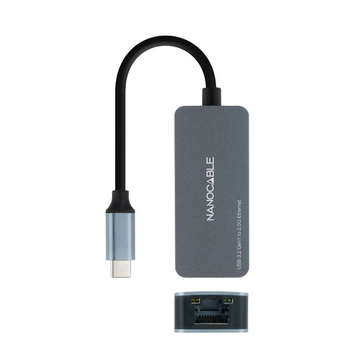 Adattatore USB C con Rete RJ45 NANOCABLE 10.03.0410 Grigio