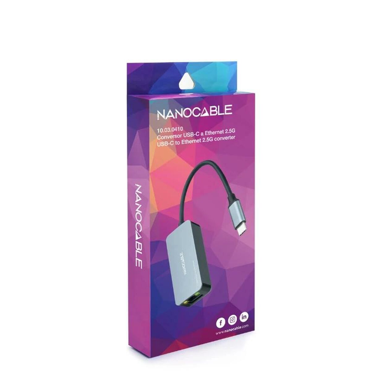 Adattatore USB C con Rete RJ45 NANOCABLE 10.03.0410 Grigio