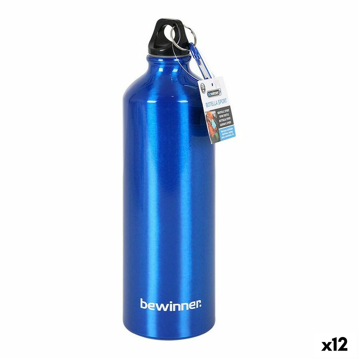 Bottiglia d'acqua Bewinner Alluminio 1 L 8 x 28 cm (12 Unità) (1000 ml)