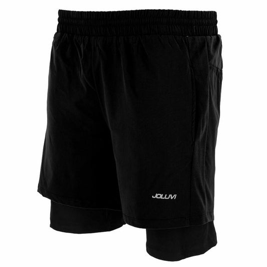 Pantaloni Corti Sportivi da Uomo Joluvi Meta Duo Nero