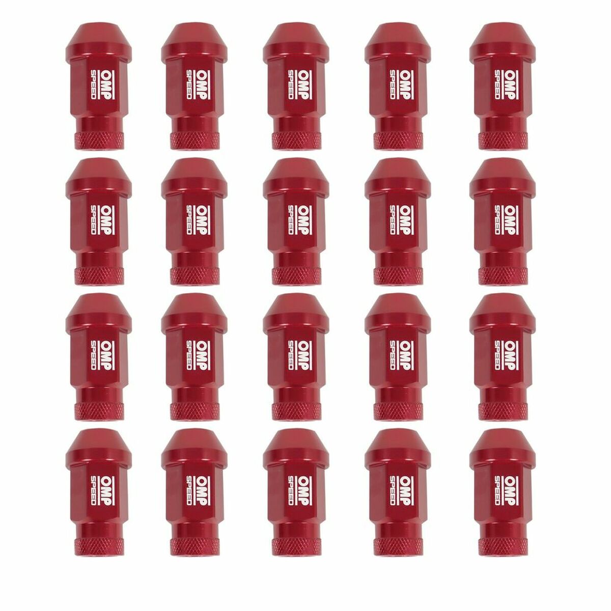 Set Dadi OMP 7075 40 mm M14 x 1,50 20 uds Rosso