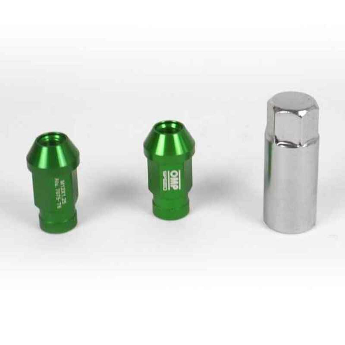 Set Dadi OMP 7075 40 mm M14 x 1,50 20 uds Verde