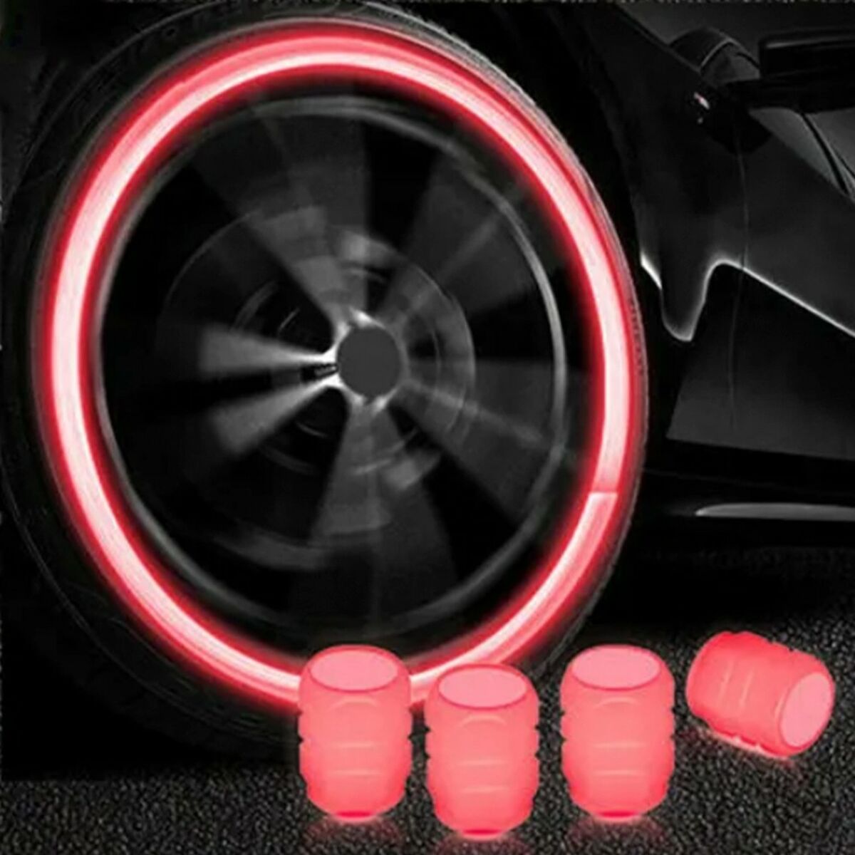 Set di tappi OCC Motorsport OCCLEV001 4 Unità Fluorescente Rosso