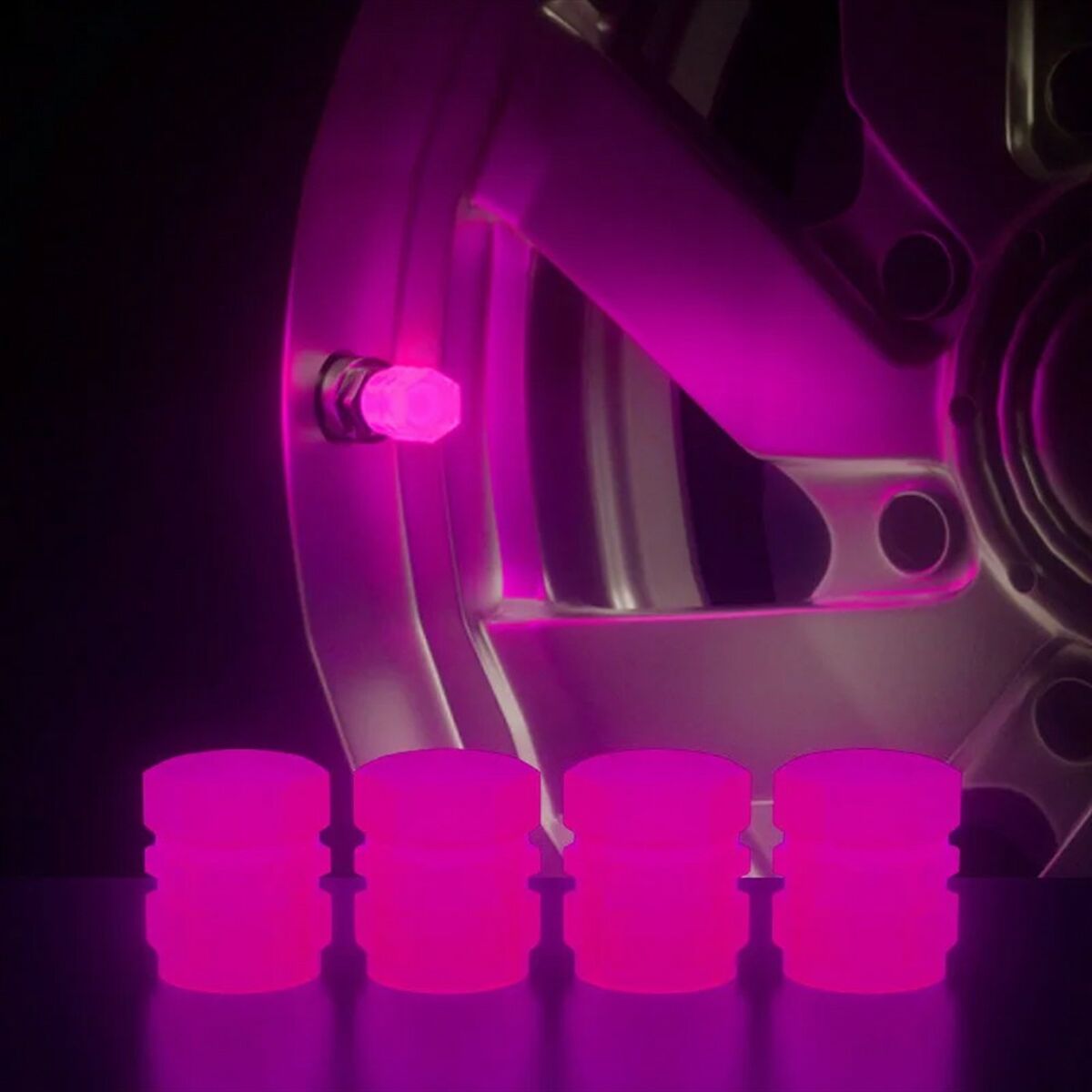 Set di tappi OCC Motorsport OCCLEV003 4 Unità Fluorescente Rosa