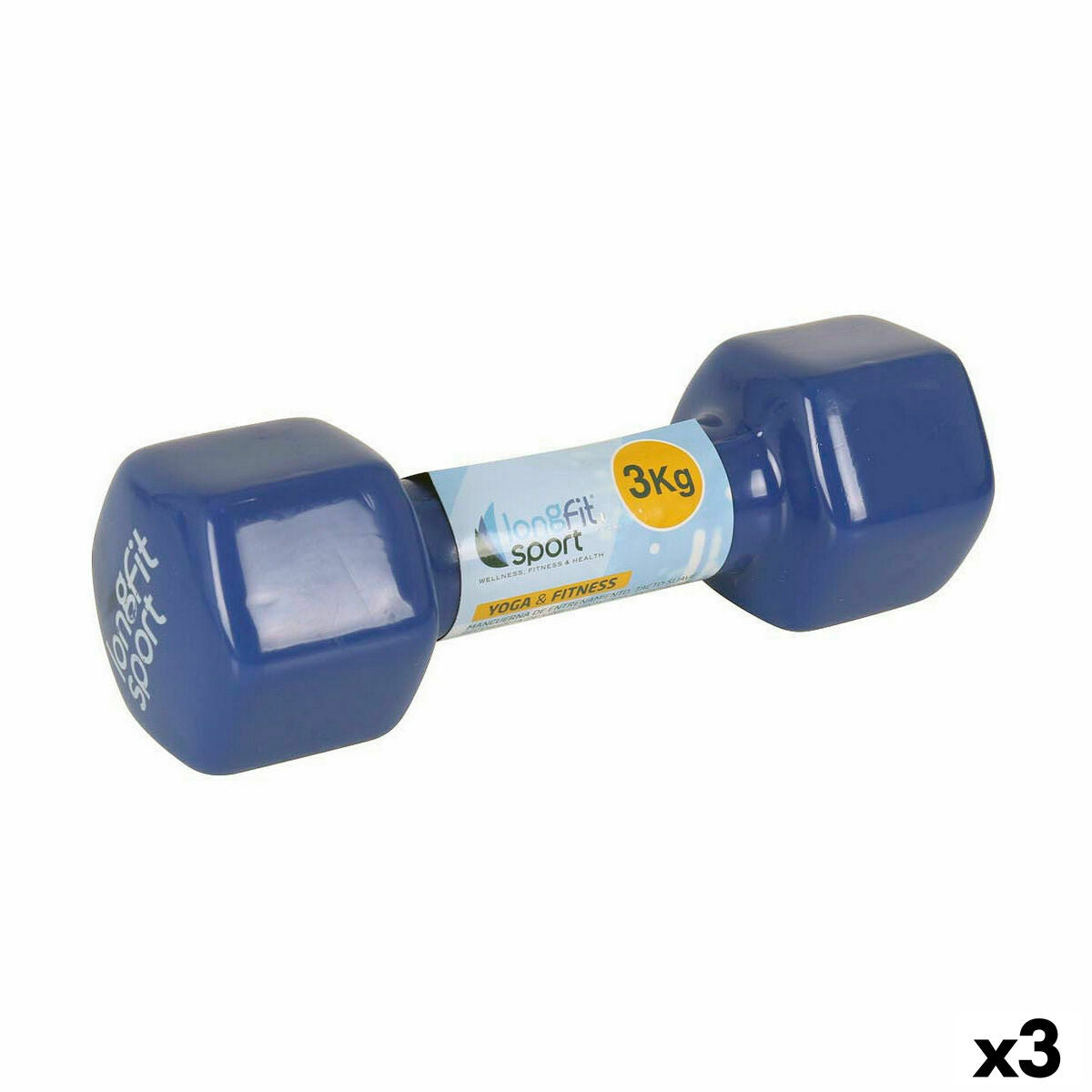 Manubri LongFit Sport Longfit sport 3 Kg Azzurro 3 Unità