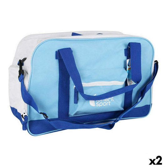 Borsa Sportiva con Portascarpe LongFit Care Azzurro/Bianco (2 Unità)