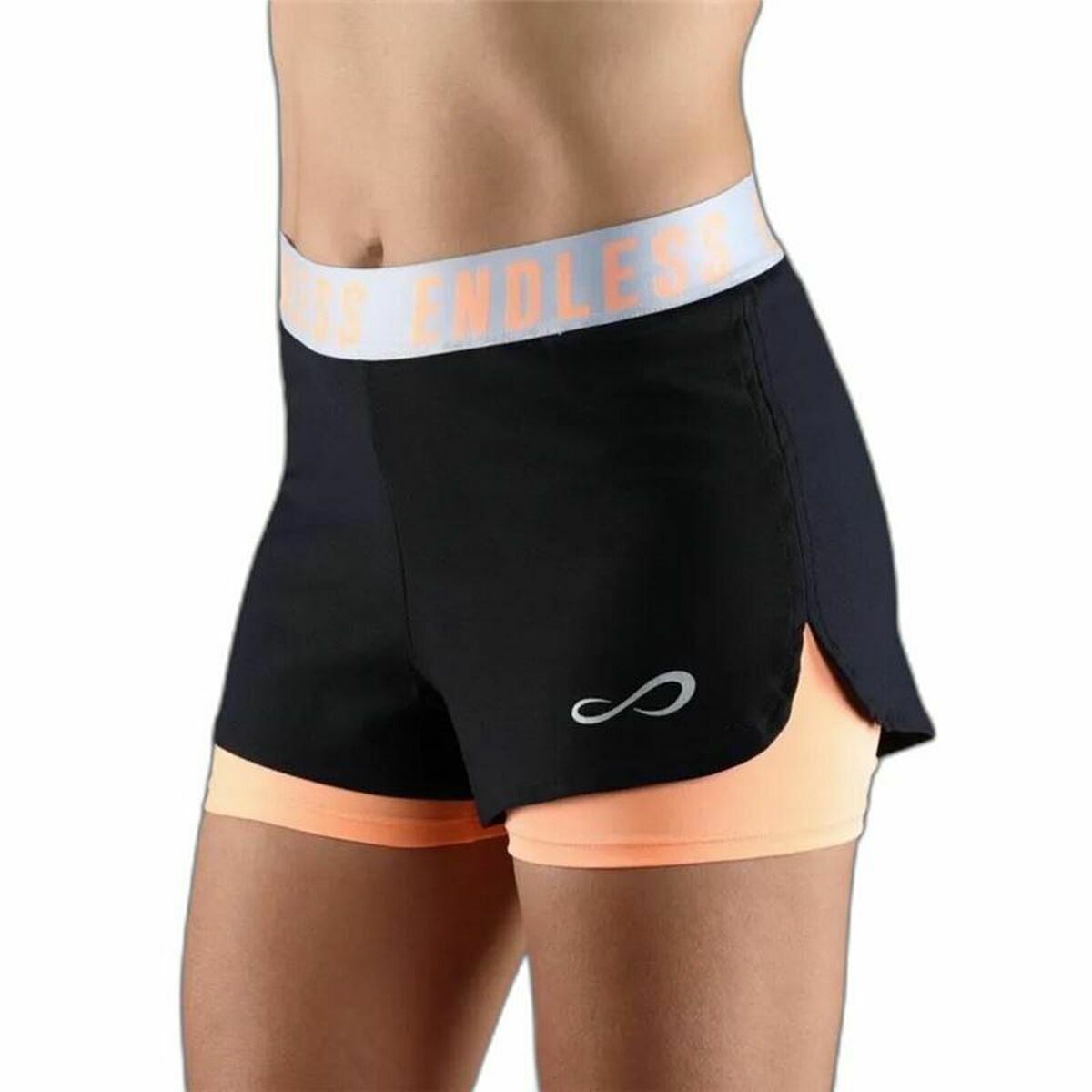 Pantaloncini Sportivi da Donna Endless Tech Iconic Arancio Nero