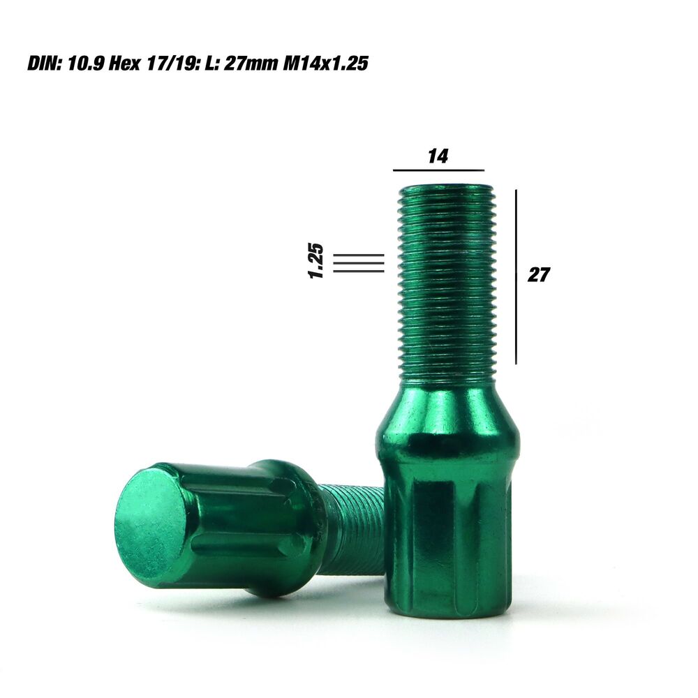 Set Dadi OMP 27 mm Verde 20 uds M14 x 1,25